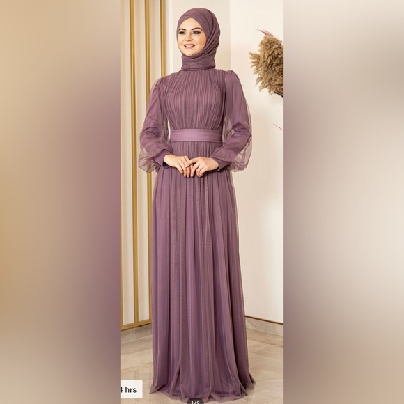 Dresses | Islamic Modest Dress Nwt Wedding Eid Purple Long Sleeve Maxi ...